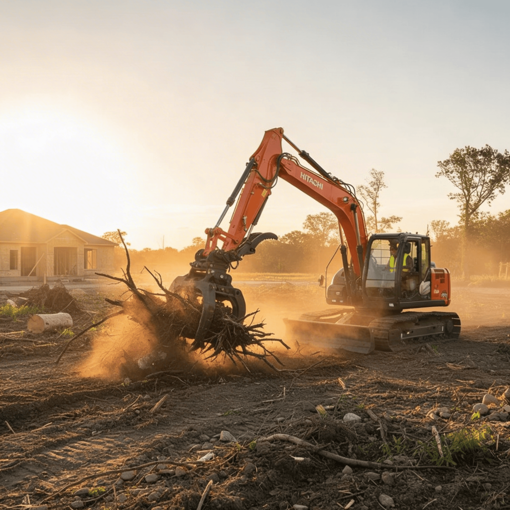 root raking land clearing service