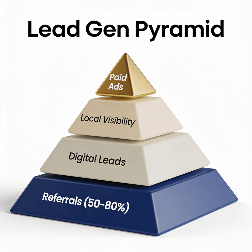 lead gen pyramid referrals